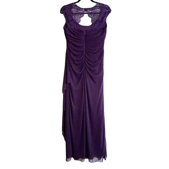 XSCAPE DRESS GOWN 10 PURPLE MOTHER OF THE BRIDE FORMAL EVENING WEDDING GUEST - Picture 4 of 10
